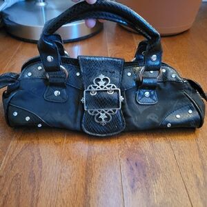 Starlet Paris Hilton Y2K Vintage Black Leather Shoulder Bag Purse